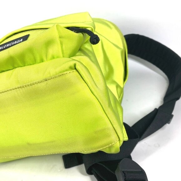 BALENCIAGA 558163 Explorer logo bag backpack Backpack Nylon canvas yellow/Black - Picture 8 of 16